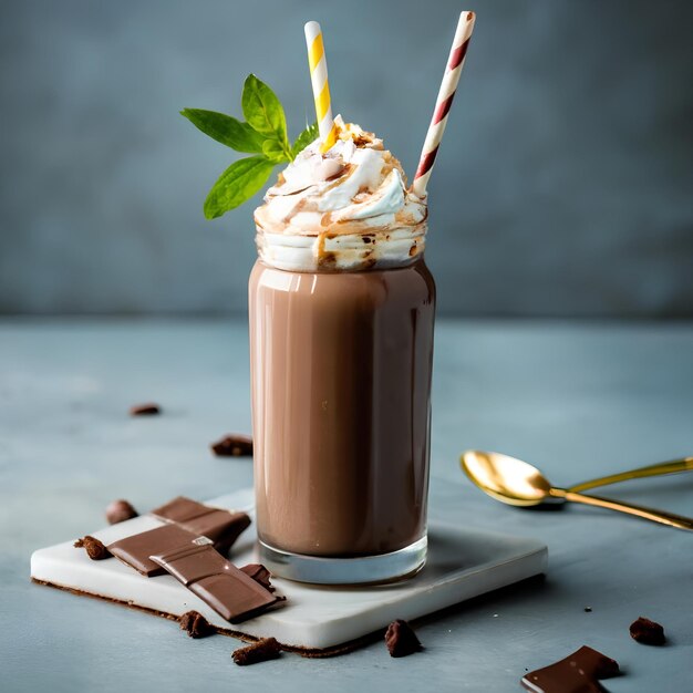 Foto grátis delicioso batido de chocolate