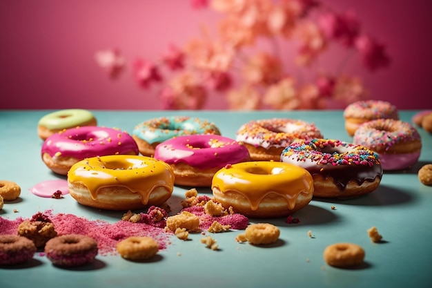 Foto grátis donuts coloridos e saborosos