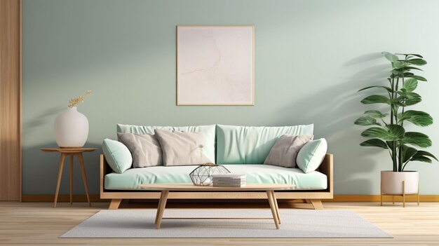 Foto grátis elegante sala de estar escandinava