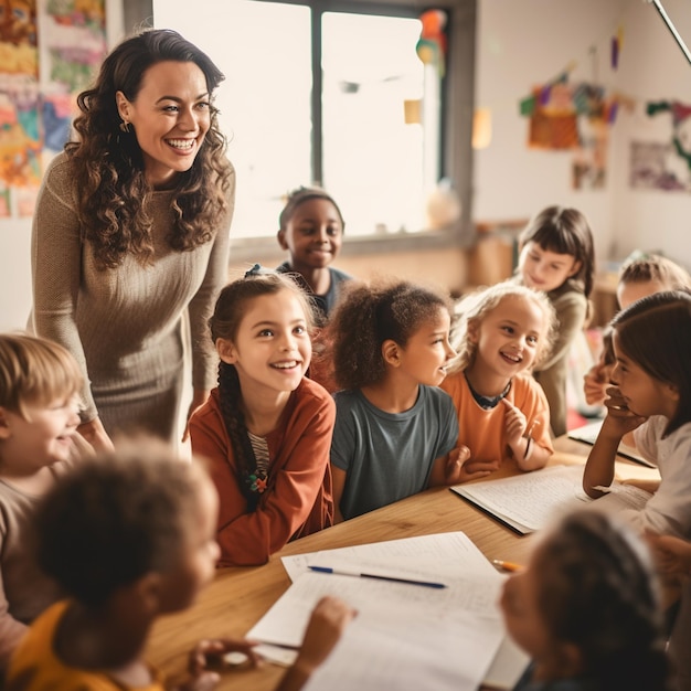 foto gratis grupo de niños prestando atención a la clase