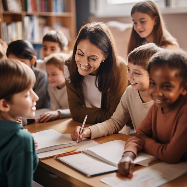 foto gratis grupo de niños prestando atención a la clase