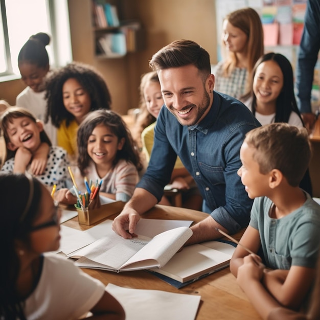 foto gratis grupo de niños prestando atención a la clase