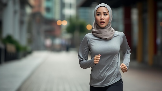 Foto gratis hermosa joven atleta islámica de asia