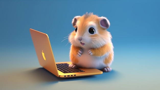 Foto una foto gratis de hermosos pájaros y animales de dibujos animados renderizados en 3d usando una computadora portátil