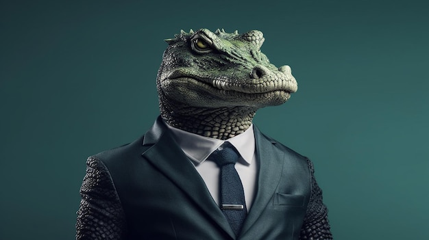 una foto gratis de hombre caimán renderizado en 3d