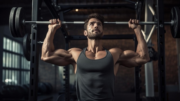 Foto gratis hombre haciendo ejercicio en el gimnasio local.