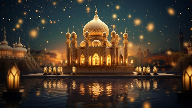 Foto grátis lâmpada elegante real ramadan kareem eid mubarak royal