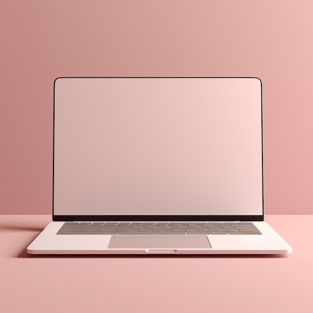 Foto grátis laptop minimalista elegante com tela em branco