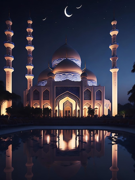 Foto Gratis Mezquita Ramadan Kareem Eid Mubarak Generative Ai