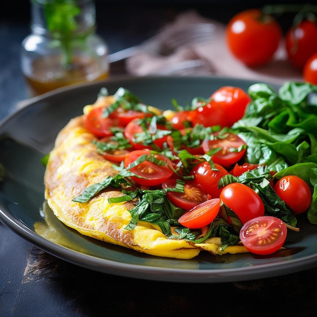 Foto grátis omelete spanich no prato