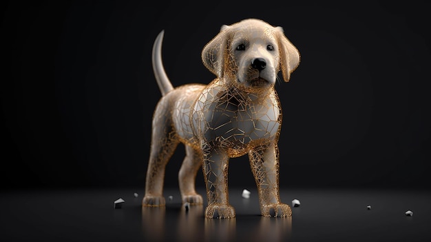 una foto gratis de perro renderizado en 3d