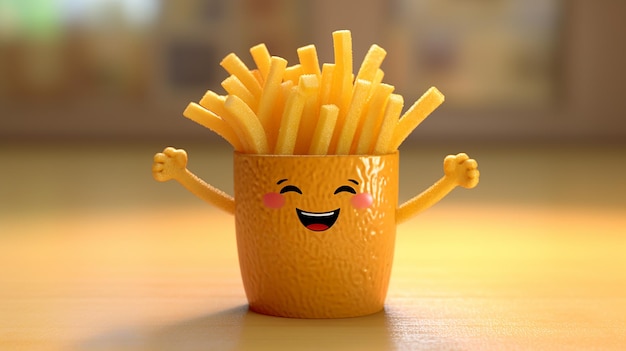 Foto una foto gratis del personaje de papas fritas divertidas