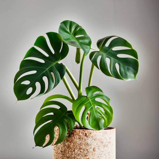 Foto gratis planta monstera deliciosa en una maceta