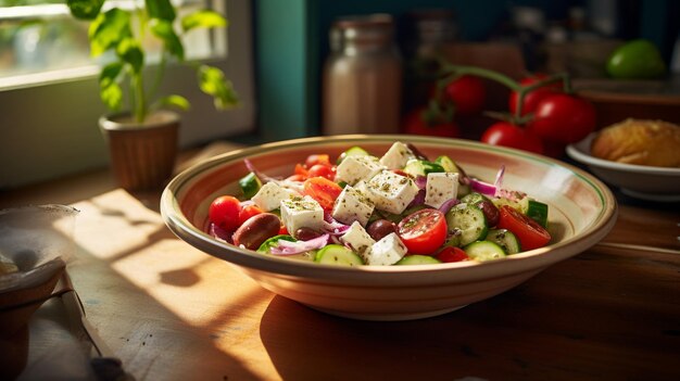 Foto foto grátis salada grega no prato