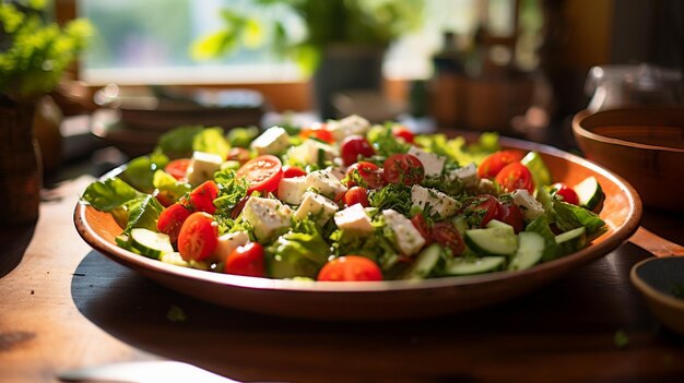 Foto foto grátis salada grega no prato