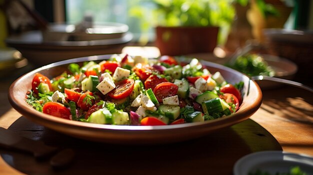 Foto foto grátis salada grega no prato