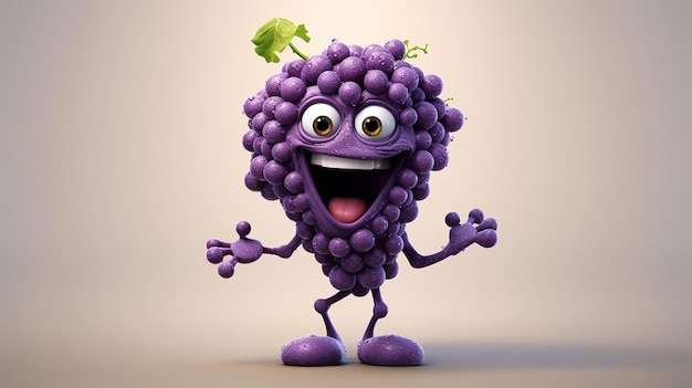 Foto una foto gratis de uvas renderizadas en 3d