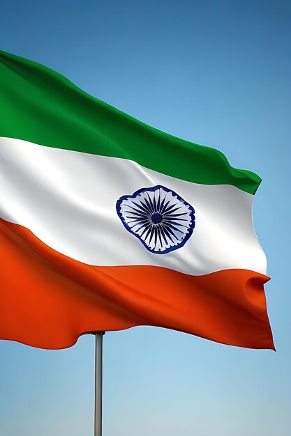 Foto gratuita de la bandera de la India y foto generada por Ai