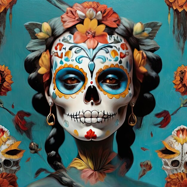 Foto gratuita de la calavera de azúcar