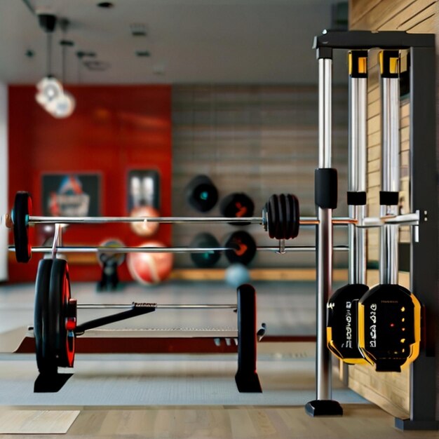 Foto foto gratuita de equipamentos de ginásio perfeitamente ordenados itens de fitness