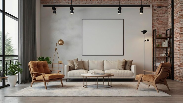 Foto gratuita Habitación interior moderna con diseño de paredes