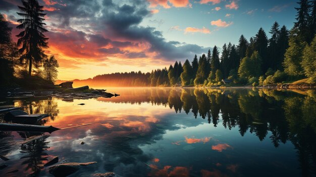 Foto gratuita hermoso paisaje natural con arco iris