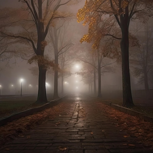 Foto foto gratuita noite de outono nebulosa