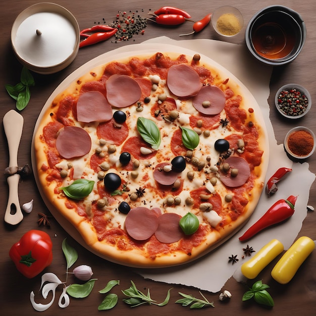 Foto gratuita pizza italiana com fatia de queijo mussarela generativa ai