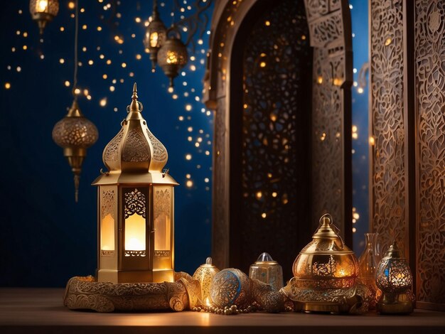 foto gratuita de Ramadán Kareem Eid Mubarak en el fondo