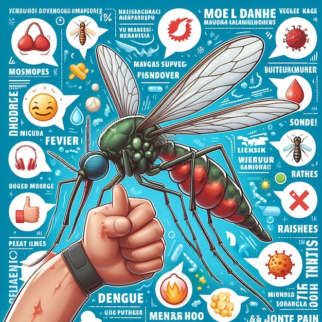 Foto foto gratuita en las redes sociales campaña de prevención del dengue epidemia de enfermedad de mosquitos