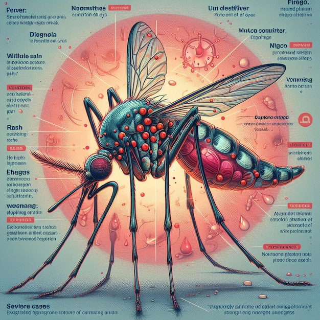 Foto gratuita en las redes sociales Campaña de prevención del dengue Epidemia de enfermedad de mosquitos