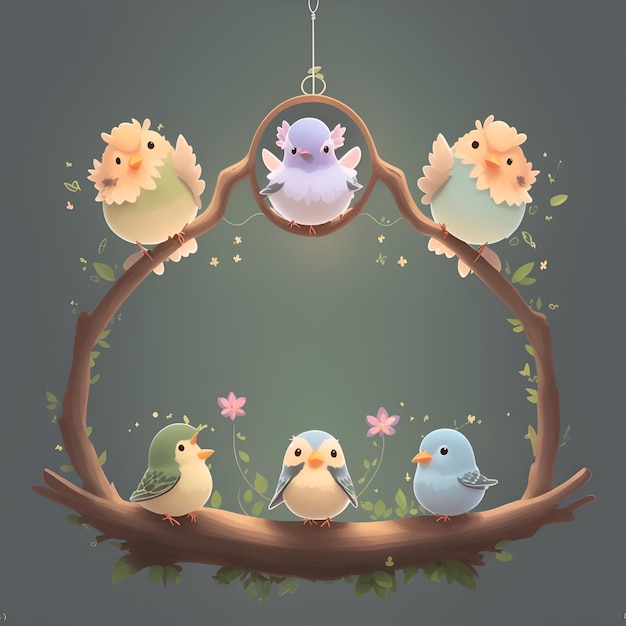 Foto de un grupo de pájaros posados en la rama de un árbol.