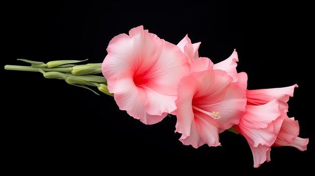 Foto foto de una hermosa flor de gladiola aislada sobre un fondo blanco