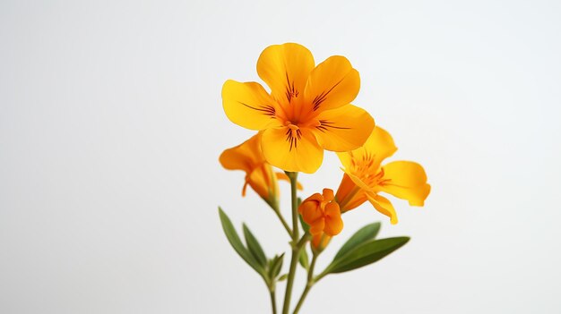 Foto de una hermosa flor de lirio de agua aislada sobre un fondo blanco