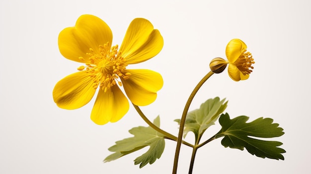 Foto de la hermosa flor de Marigold aislada sobre un fondo blanco