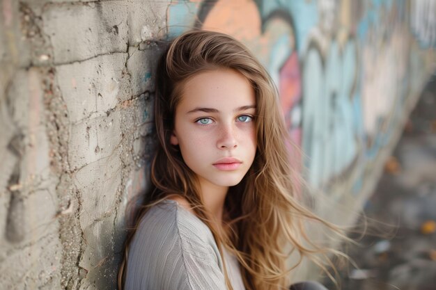 Foto de una hermosa y linda adolescente con IA generativa