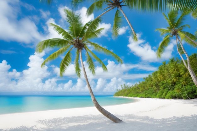 foto hermosa playa tropical y mar con palma de coco en la isla del paraíso