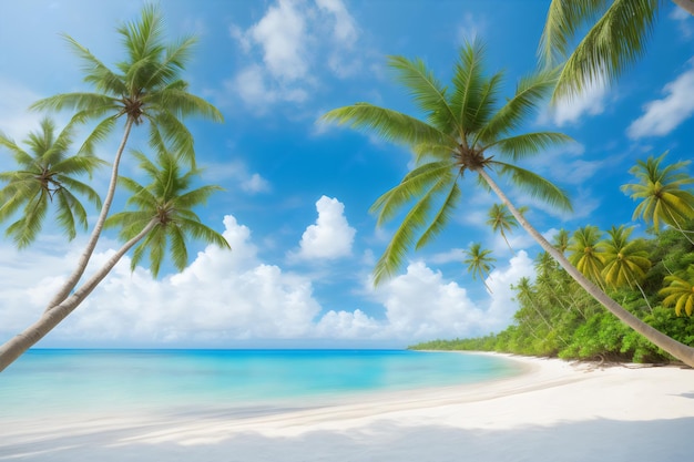 foto hermosa playa tropical y mar con palma de coco en la isla del paraíso