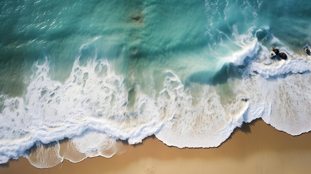 Foto de una hermosa playa tropical con paisaje de olas azules