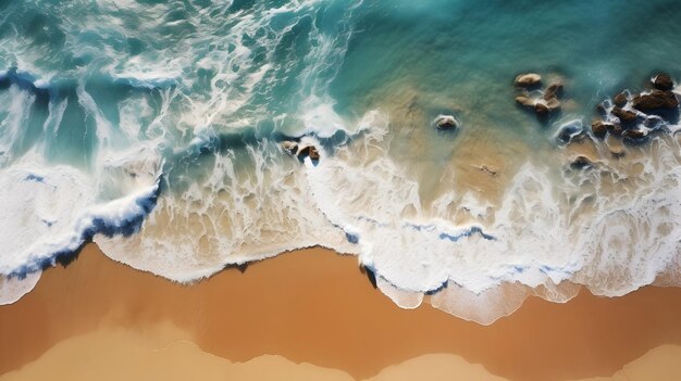 Foto de una hermosa playa tropical con paisaje de olas azules