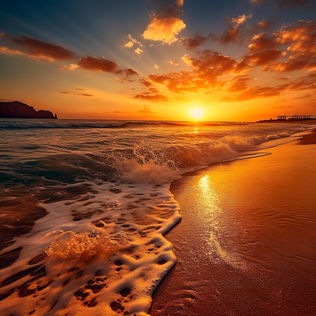 foto de una hermosa tarde en la playa