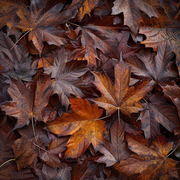 Foto de las hermosas hojas de arce de otoño con textura