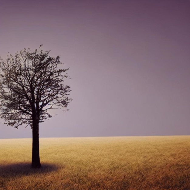 Foto hermoso paisaje con árbol