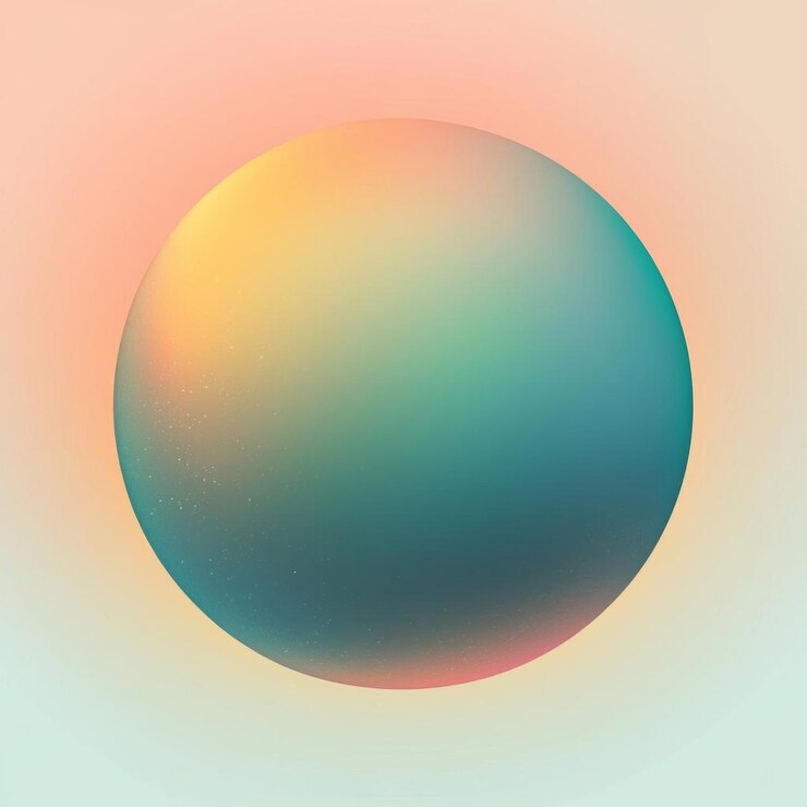 Foto foto hiperrealista de una esfera holográfica de gradiente de colores pastel en verde y amarillo