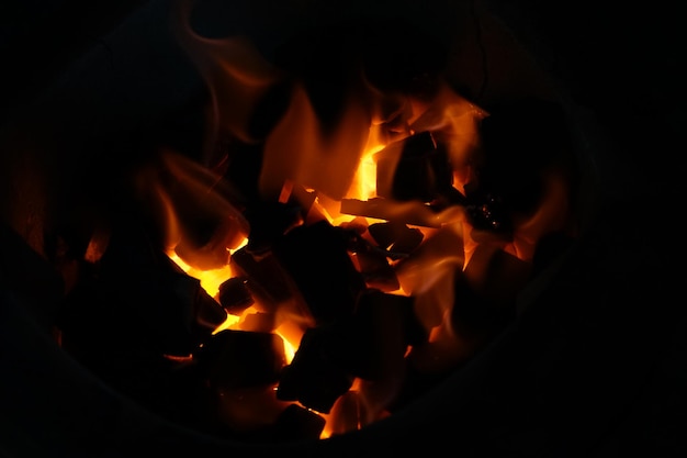 Foto de una hoguera en una chimenea.