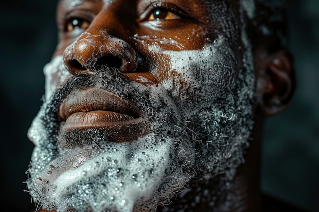 foto de un hombre afeitando su barba