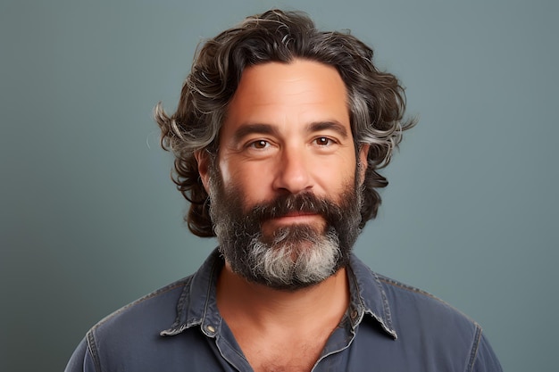 Foto de un hombre feliz con fondo blanco de estudio