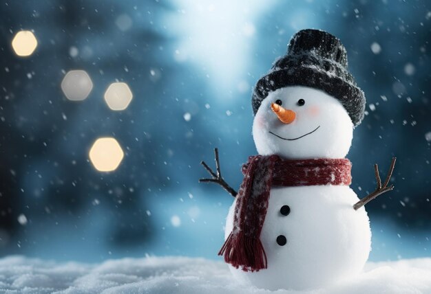 foto de un hombre de nieve sonriente en la nieve