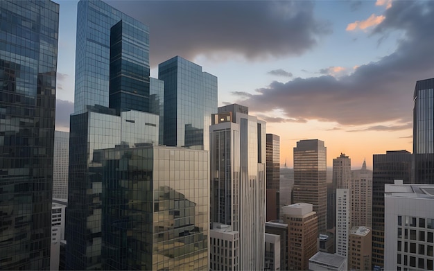 Foto del horizonte de la ciudad del edificio de oficinas generada por ai