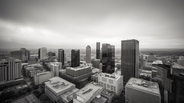 Foto una foto de los horizontes urbanos en monocromo